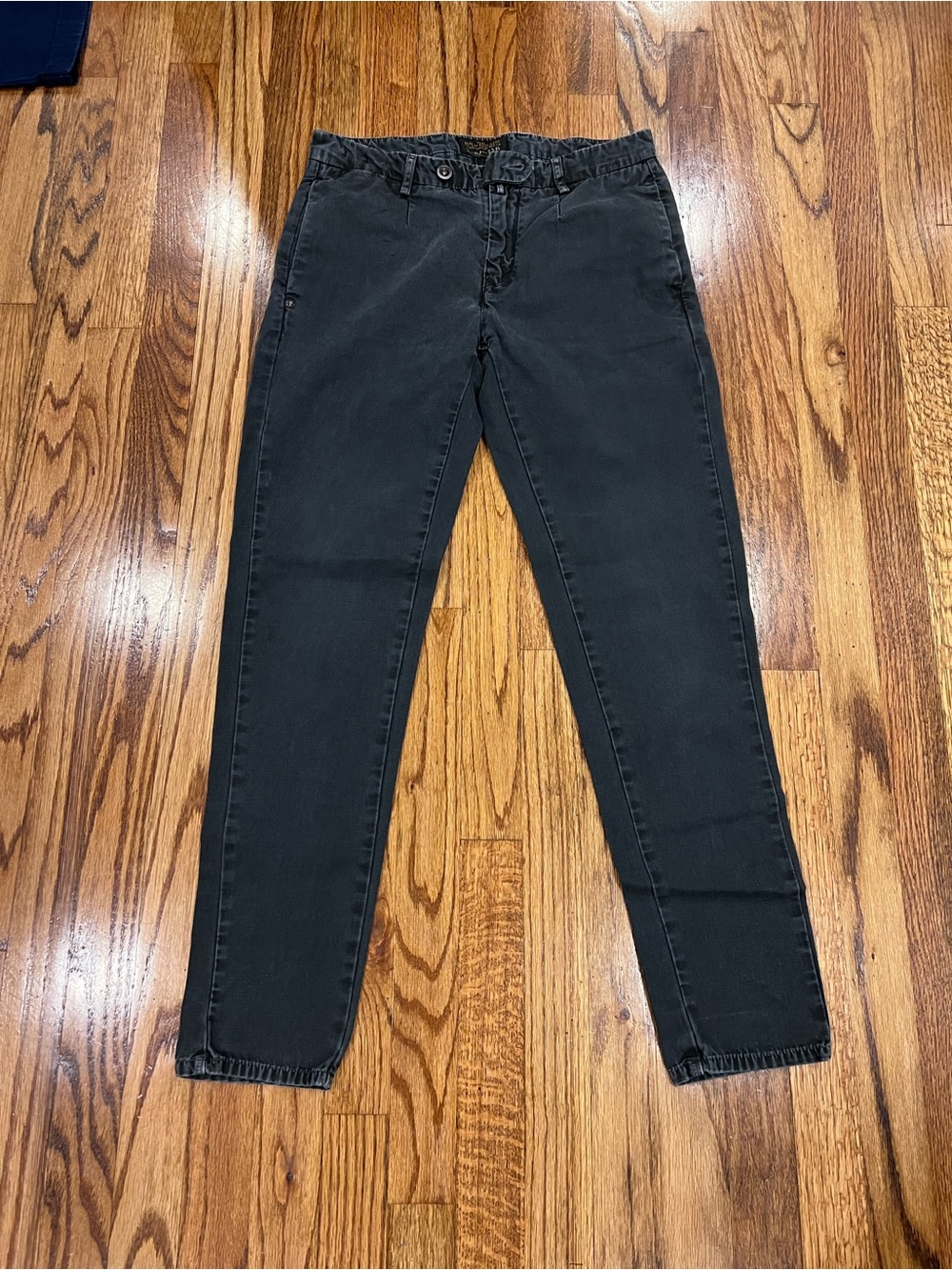 Replay Mens Chino Trousers Pants Slim Tapered Fit Preppy Black Size 28 X 29